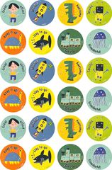 Kid-Drawn Doodles (Boy) - Foil Stickers (Pack of 96)