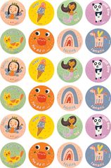 Kid-Drawn Doodles (Girl) - Foil Stickers (Pack of 96)