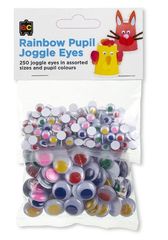 Rainbow Pupil Joggle Eyes 250 Asstd Sizes + Cols 9314289033101