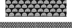 Black & White Mini Rainbows - Large Border (Pack of 12)