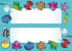 Name Plates Card - Sea Creatures - Pk 35 NP9515