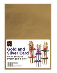 Gold and Silver Card A4 Packet 40 9314289033491