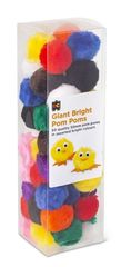 Pom Poms Giant Bright 50mm Pack 50 Asst Col 9314289032944