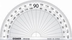 Protractor 10cm 180 Degrees Osmer Clear 9313023180019