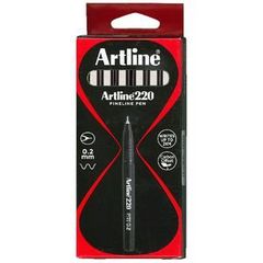 Pen Fibre Tip Pk 12 Black Artline 220 - 0.2Mm 4974052831201