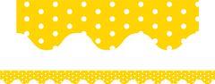 Yellow Polka Dots - Scalloped Borders (Pack of 12)