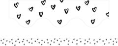 Black & White Hearts - Scalloped Border (Pack of 12)