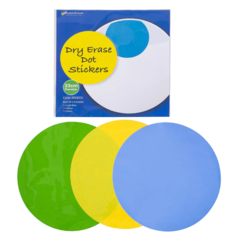 DRY ERASE DOT STICKERS PK3 YELLOW/GREEN/BLUE