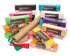 Mod Clay Set 24 X 500G Cutter &amp; Kraft Paper 9314289014575