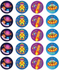 Stickers - Space - Pk 100  9321862006681